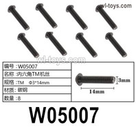 HG P410 Parts W05007 TM3x14mm Hexagon socket TM screws for 1/10 HengGuan P410 Raptor Pickup RC Car Vehicles Model.Total 8pcs.