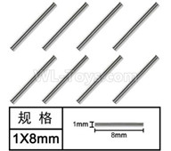 HG P601 Optical axis(8pcs) Parts-1x8mm-W01001,HG P601 6x6 1/10 Parts