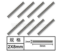 HG P601 Optical axis(8pcs) Parts-2x8mm-W01003,HG P601 6x6 1/10 Parts