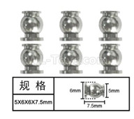 HG P601 Parts-Ball head 2 Parts-(6pcs) Parts-5x6x6x7.5mm-W02011,HG P601 6x6 1/10 Parts