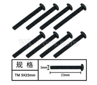 HG P601 Screw Parts-T head self tapping screw(8pcs) Parts-3x23mm-W05020,HG P601 6x6 1/10 Parts