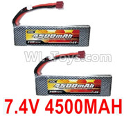 HG P602 Parts-Battery(2pcs)-7.4V 4500MAH 30C LiPo Battery Pack(2pcs)-QDBZ1001,HG P602 1/12 Parts