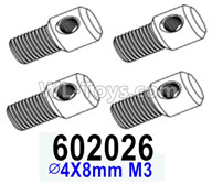 HG P602 Parts-Rearview mirror bracket head-602026,Total 4pcs,∅4X8mm M3,HG P602 1/12 Parts