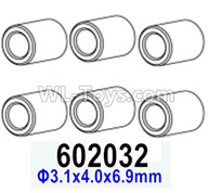 HG P602 Parts-Aluminum tube-602032,Total 6pcs,Φ3.1x4.0x6.9mm,HG P602 1/12 Parts