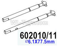 HG P602 Parts-Front axle drive dog bone suit-602010 11,Total 2pcs,∅6.1X77.5mm,HG P602 1/12 Parts