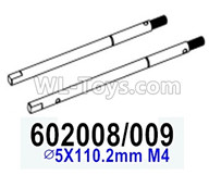 HG P602 Parts-Rear axle shaft set-602008/009,Total 2pcs,∅5X110.2mm M4,HG P602 1/12 Parts