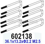 HG P602 Parts-U Ring-602138,Total 6pcs,36.1x13.2xΦ2.2 M2.5,,HG P602 1/12 Parts