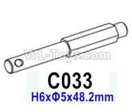 HG P602 Parts-Middle Gearbox spindle-C033-H6xΦ5x48.2mm,HG P602 1/12 Parts