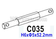 HG P602 Parts-Middle gearbox transmission hexagon shaft-C035,H6xΦ5x52.2mm,HG P602 1/12 Parts