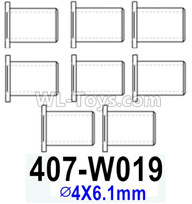 HG P602 Parts-Flange pipe A-407-W019,Total 8pcs,∅4X6.1mm,HG P602 1/12 Parts