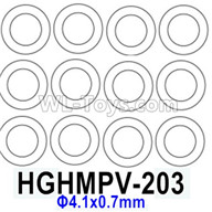 HG P602 Parts-Shock absorber silicone ring-HGHMPV-203,Total 12pcs,Φ4.1x0.7mm,HG P602 1/12 Parts