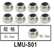 HG P602 Parts-LMU-S01 Nylon lock screws,M2.5,Total 8pcs,HG P602 1/12 Parts