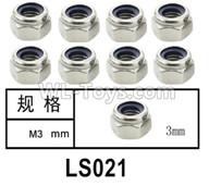 HG P602 Parts-LS021 Nylon lock screws,M3,Total 8pcs,HG P602 1/12 Parts