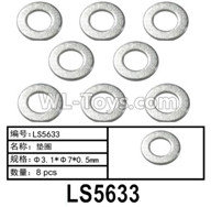 HG P602 Parts-LS5633,Gasket,Total 8pcs,Φ3.1x7x0.5mm,HG P602 1/12 Parts
