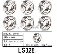 HG P602 Parts-407-LS028,Rolling bearings-Φ8x12x3.5mm,Total 6pcs,HG P602 1/12 Parts