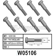 HG P602 Parts-W05106 Screws,TM step screws-4x5.5mm + 3x4mm,Total 8pcs,HG P602 1/12 Parts