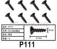 HG P602 Parts-P111 Screws-2.6x6mm,Hexagon KB Screws,Total 8pcs,HG P602 1/12 Parts