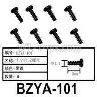 HG P602 Parts-BZYA-101 Screws-1.7x5mm,Phillips self-tapping screws,Total 8pcs,HG P602 1/12 Parts