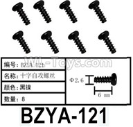 HG P602 Parts-BZYA-121 Screws-2.6x6mm,Phillips self-tapping screws,Total 8pcs,HG P602 1/12 Parts