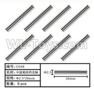 HG P803A C048 Parts.Hanging optical axis Parts.for the Medium gear box(?2.5X26mm)-8pcs.HG RC Models HEMTT 8X8 M983 US Army Military Vehicle Spare Accessories.