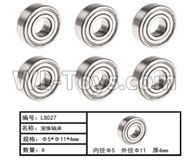 HG P803A LS027 Parts.Ball Bearing.(6pcs)-Φ5XΦ11X4mm.HG RC Models HEMTT 8X8 M983 US Army Military Vehicle Spare Accessories.
