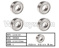 HG P803A LS16G-001 Parts.Ball Bearing. (6pcs)-Φ10XΦ15X4mm.HG RC Models HEMTT 8X8 M983 US Army Military Vehicle Spare Accessories.