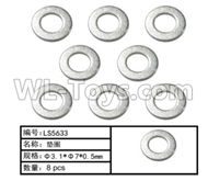 HG P803A LS5633 Parts.washer. Total 8pcs). The size is 3.1X7X0.5mm.HG RC Models HEMTT 8X8 M983 US Army Military Vehicle Spare Accessories.