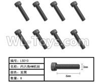 HG P803A LS010 Parts.Inner-Hexagon HM screws. Total 8pcs. The size is Φ3X6mm.HG RC Models HEMTT 8X8 M983 US Army Military Vehicle Spare Accessories.