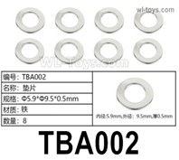 HG P806 Parts Gasket. TBA002. The size is Φ5.9xΦ9.5x0.5mm. Total 8pcs.HG P806 TRASPED Semi Trailer Parts,HG P806 1/12 Truck Parts