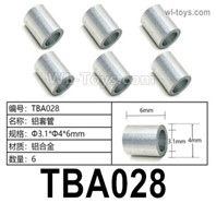 HG P806 Parts Aluminum sleeve pipe. TBA028. Total 6pcs. The size is Φ3.1xΦ4x6mm.HG P806 TRASPED Semi Trailer Parts,HG P806 1/12 Truck Parts