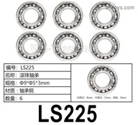 HG P806 Parts Ball bearing. LS225. The size is Φ9xΦ5x3mm. Total 6pcs.HG P806 TRASPED Semi Trailer Parts,HG P806 1/12 Truck Parts
