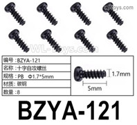 HG P806 Parts BZYA-121. Phillips tapping screws. PB Φ1.7x5mm. Total 8pcs.HG P806 TRASPED Semi Trailer Parts,HG P806 1/12 Truck Parts