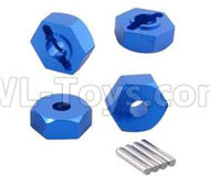 HSP 94188 spare parts-122042 102042 02100 02134-02 Upgrade Aluminum Wheel Hex Mount(4pcs)-Dark Blue,Upgrade HSP 94188 RC Car Truck Parts,Upgrade HSP 1:10 RC Truck Spare parts Accessories,HSP 94188 Upgrade Parts