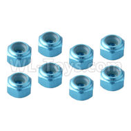 HSP 94188 spare parts-122048（02102)-04 Upgrades M3 Aluminum Alloy Locknuts(8pcs)-Lake Blue,Upgrade HSP 94188 RC Car Truck Parts,Upgrade HSP 1:10 RC Truck Spare parts Accessories,HSP 94188 Upgrade Parts