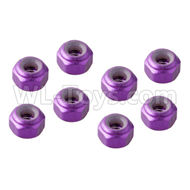 HSP 94188 spare parts-122048（02102)-05 Upgrades M3 Aluminum Alloy Locknuts(8pcs)-Purple,Upgrade HSP 94188 RC Car Truck Parts,Upgrade HSP 1:10 RC Truck Spare parts Accessories,HSP 94188 Upgrade Parts
