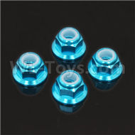 HSP 94188 spare parts-122049 (02055)-06 Upgrades M4 Aluminum Alloy Locknuts(4pcs)-Blue,Upgrade HSP 94188 RC Car Truck Parts,Upgrade HSP 1:10 RC Truck Spare parts Accessories,HSP 94188 Upgrade Parts