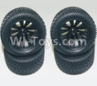 HaiBoXing HBX 12812 Wheel Parts-Wheels Complete(4PCS)-(Include the Wheel hub and Tire lether) Parts-12056,1/12 HaiBoXing HBX 12812 Survivor ST RC Truck Spare parts Accessories