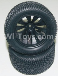 HaiBoXing HBX 12812 Wheel Parts-Wheels Complete(2PCS)-(Include the Wheel hub and Tire lether) Parts-12056,1/12 HaiBoXing HBX 12812 Survivor ST RC Truck Spare parts Accessories