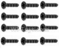 HBX 12813 Screw Parts-Countersunk Self Tapping Screws-2.6X8mm(12PCS) Parts-S020,1/12 HaiBoXing HBX 12813 Survivor MT RC Car Parts