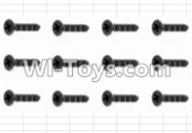 HBX 12881 Screws Parts-Countersunk Self Tapping Screw(12pcs)-2.6X8mm Parts-S020,HaiBoXing HBX 12881 VORTEX RC Car Parts