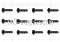 HBX 12881 Screws Parts-Countersunk Self Tapping Screw(12pcs)-2.6X6mm Parts-S061,HaiBoXing HBX 12881 VORTEX RC Car Parts