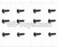 HBX 12881 Screws Parts-Round Head Self Tapping Screw(12pcs)-2x6mm Parts-S093,HaiBoXing HBX 12881 VORTEX RC Car Parts