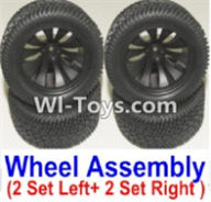 HBX 12882P ONSLAUGHT wheel Parts-Official Left and Right wheel assembly(4 set-2x Left and 2X Right) Parts-12056,HaiBoXing HBX 12882P ONSLAUGHT RC Car Parts