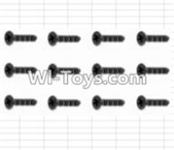 HBX 12882P ONSLAUGHT Screws Parts-Countersunk Self Tapping Screws(12pcs)-2X15mm Parts-S011,HaiBoXing HBX 12882P ONSLAUGHT RC Car Parts