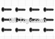 HBX 12882P ONSLAUGHT Screws Parts-Countersunk Self Tapping Screw(12pcs)-2.6X6mm Parts-S061,HaiBoXing HBX 12882P ONSLAUGHT RC Car Parts