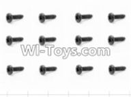 HBX 12882P ONSLAUGHT Screws Parts- S100 Round Head Screw(12pcs)-2.5X8mm Parts-,HaiBoXing HBX 12882P ONSLAUGHT RC Car Parts