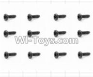 HBX 12882P ONSLAUGHT Screws Parts-Round Head Self Tapping Screws(12pcs)-2.3X16mm Parts-S166,HaiBoXing HBX 12882P ONSLAUGHT RC Car Parts