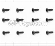 HBX 12883 Screws Parts-Round Head Self Tapping Screws(12pcs)-2.3X16mm Parts-S166,HBX 12883P Car Parts