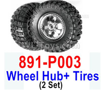 HBX 12895 Wheels Complete. It includes the 2 set Wheels and Tires. The replace accessories number is 891-P003