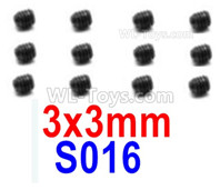 HBX 12895 Grub Screw,M3X3 Set Screws, Total 12pcs. S016